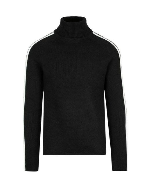 we11done Black Logo Turtleneck Sweater