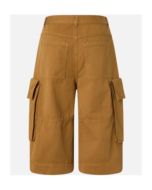 Pinko Brown Cargo Bermuda Shorts
