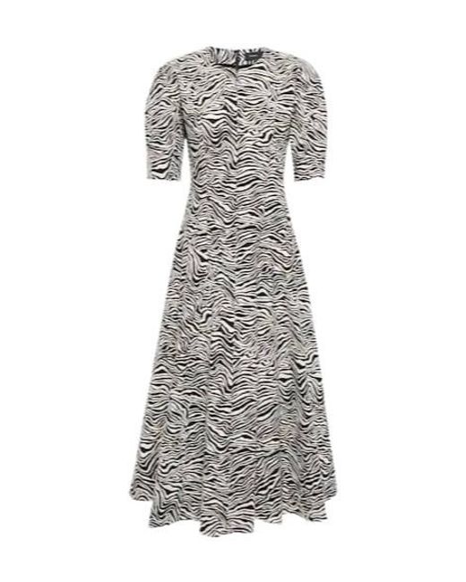 Proenza Schouler Gray Zebra Jacquard Midi Dress