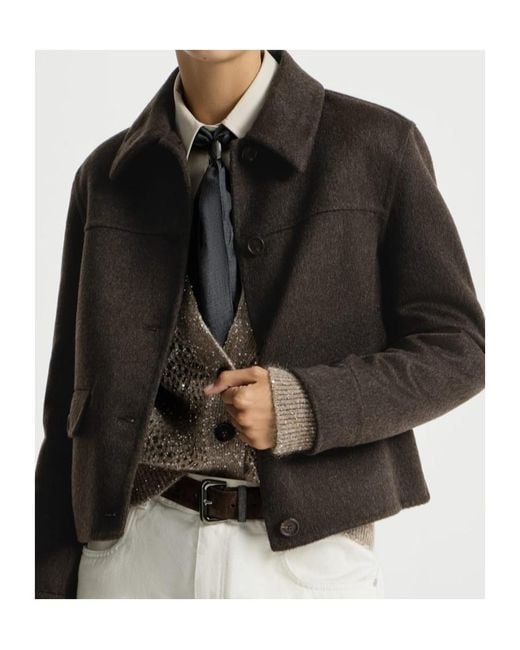 Brunello Cucinelli Black Hand-Crafted Outerwear Jacket