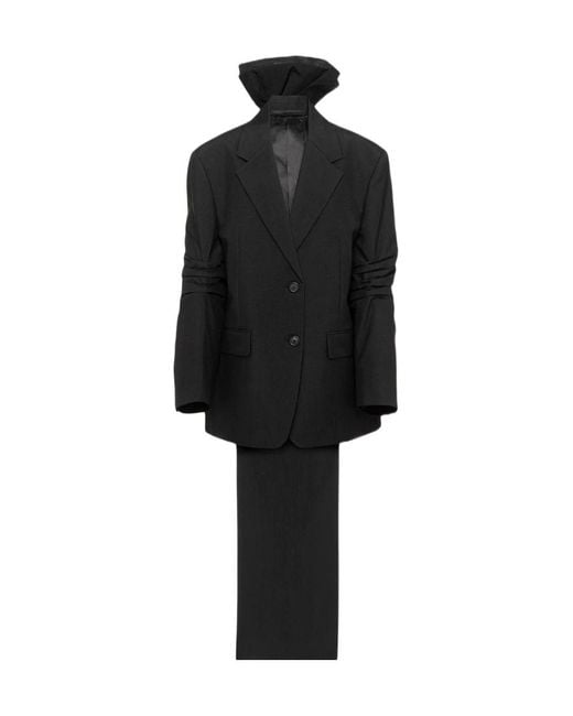 Prada Black Bow Detailed Single Breasted Coat