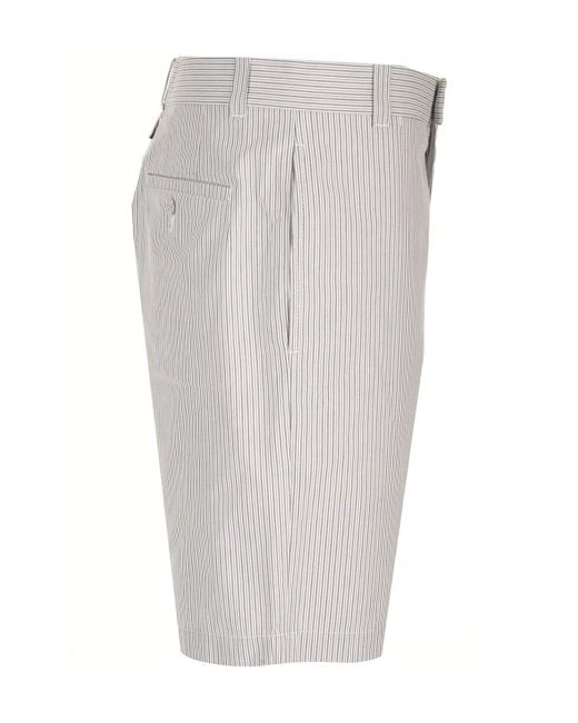Thom Browne Gray Stripe Patterned Tailored Shorts for men