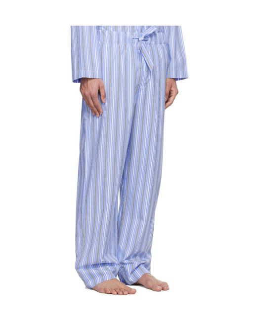Tekla Blue Drawstring Pajama Pants for men