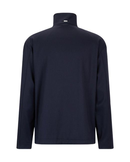 Herno Blue High-Neck Zip-Up Jacket for men