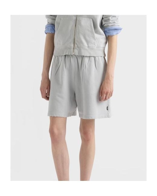 Prada Gray Cotton Fleece Shorts