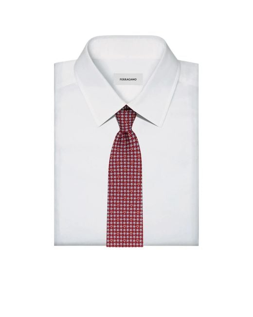 Ferragamo Red Ferragamo Turtles Printed Tie for men