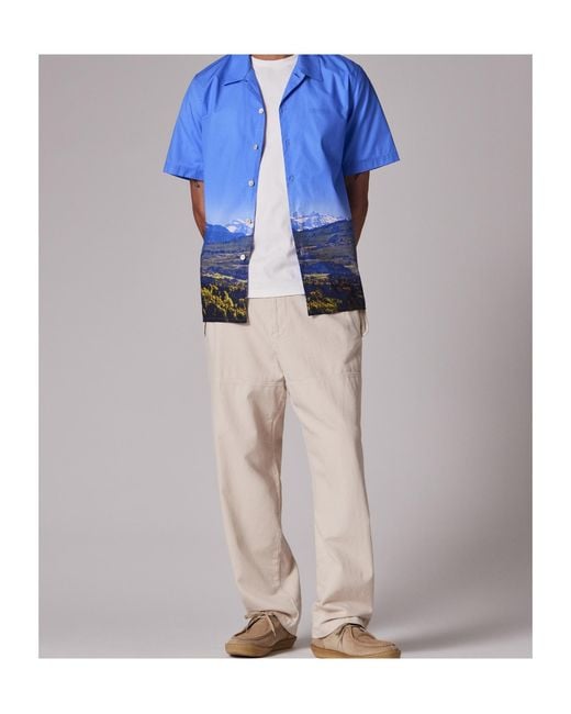 Paul Smith Blue Landscape Print Shirt for men