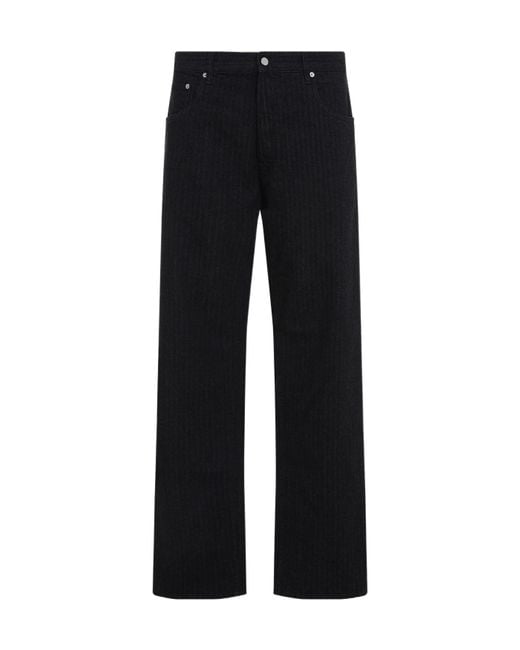 Prada Black Logo Plaque Straight-Leg Jeans for men