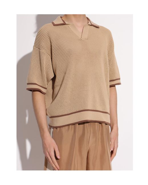 DSquared² Natural Open Work Knitted Polo for men