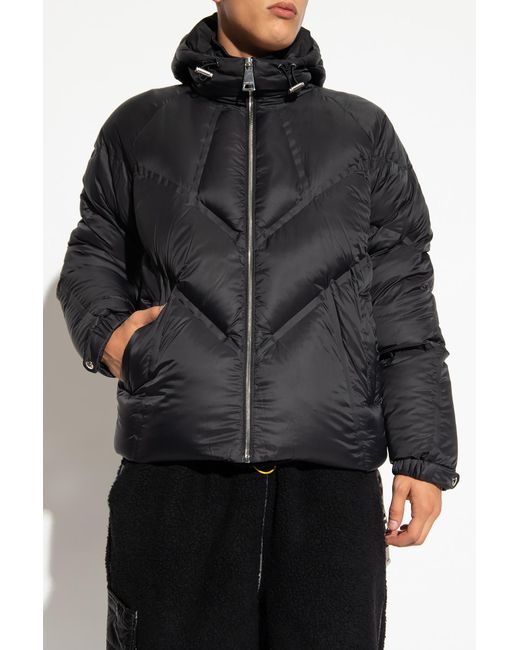 Khrisjoy Black Hooded Padded Jacket for men