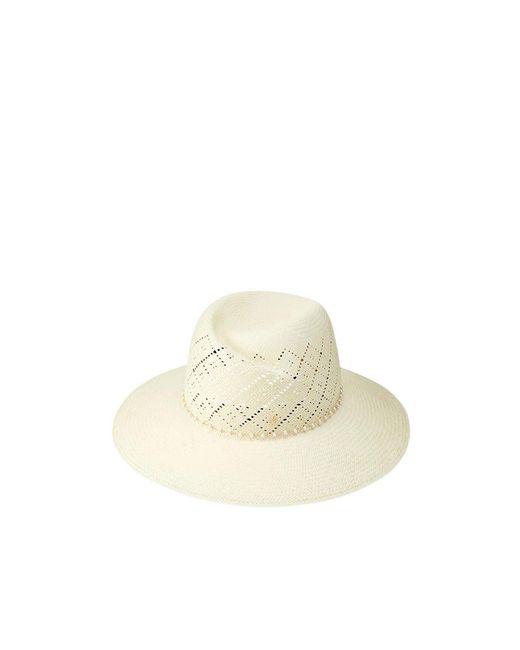 Maison Michel White Virginie Perforated Hat