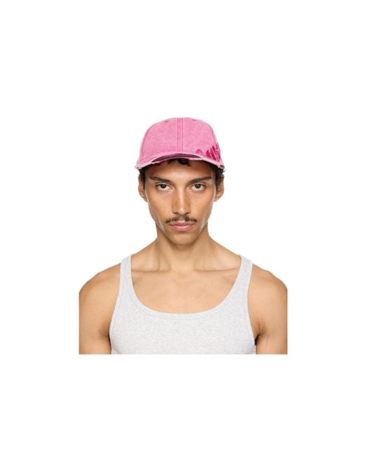 Martine Rose Pink Roll Back Baseball Cap for men