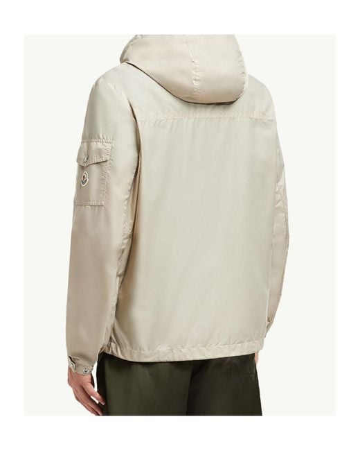 Moncler White Logo Hooded Jacket for men