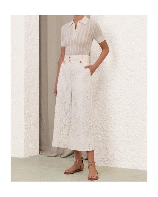 Zimmermann Natural Luna Lace Trousers