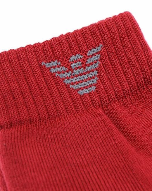 Emporio Armani Red Logo Socks for men