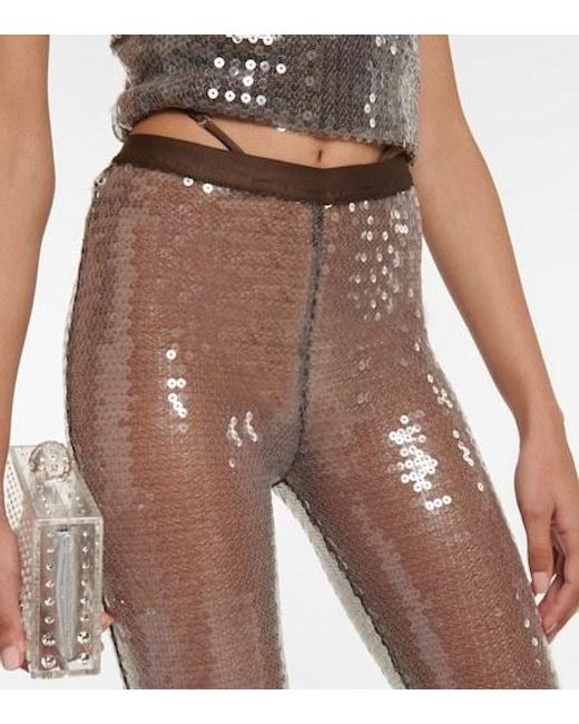 Nensi Dojaka Gray Sequined Leggings