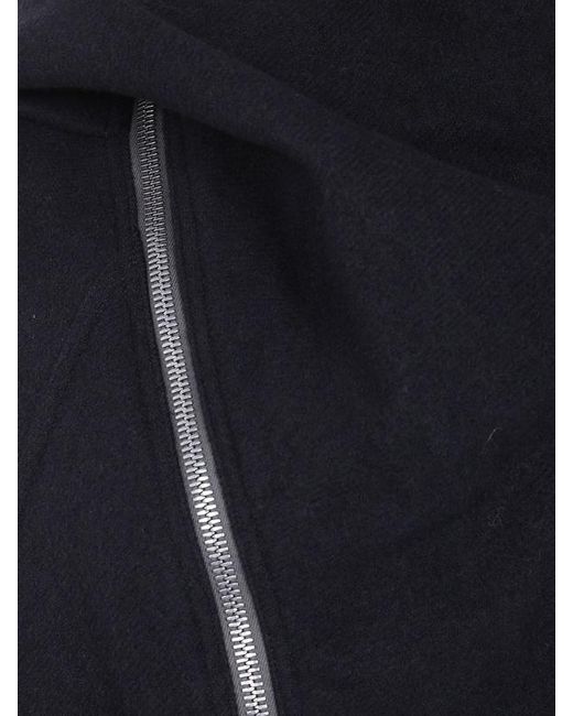 Rick Owens Blue Asymmetric-Zip Jacket