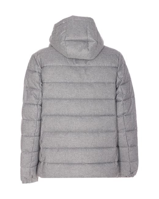 Save The Duck Gray Hooded Down Coat for men