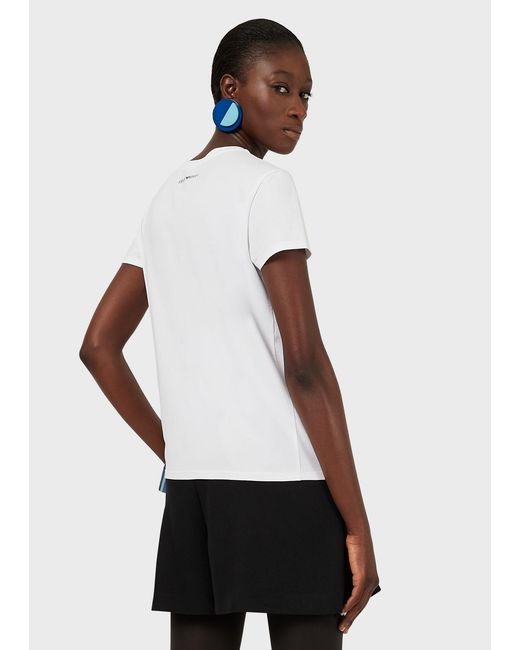 Emporio Armani White Printed T-Shirt