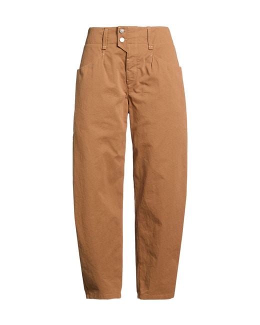 Isabel Marant Brown Solid Color Straight-Leg Pants