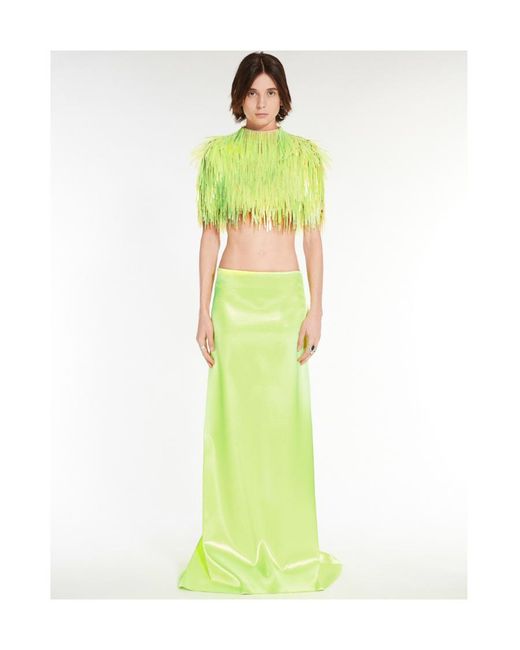 Sportmax Green Sequin-Decorated T-Shirt