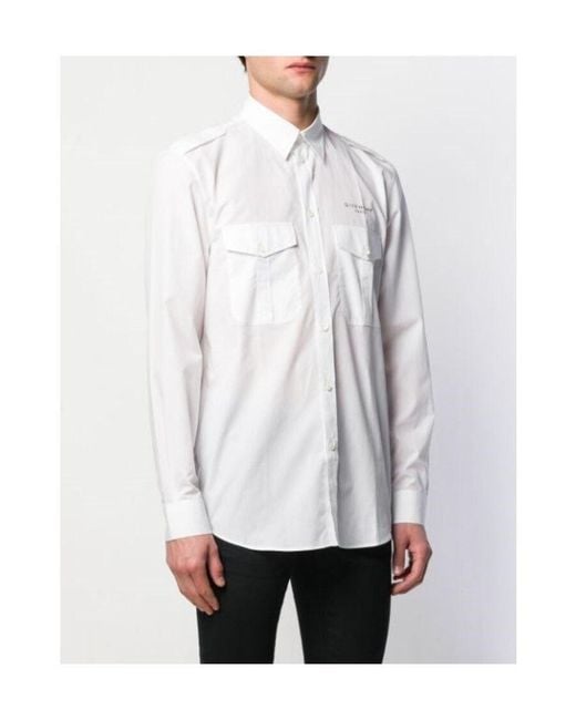 Givenchy White Logo Pocket Shirt for men