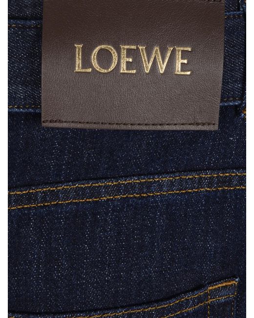 Loewe Blue Logo Patch Wide Leg Jeans