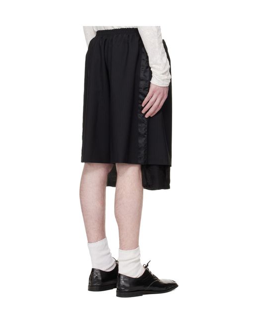 Edward Cuming Black Exploded Lining Fleece Elastic Waist Shorts for men