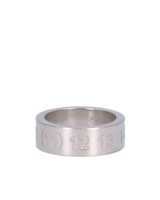 Maison Margiela White Number Engraved Ring for men