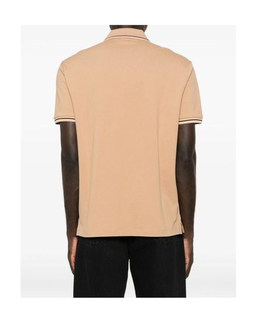 Emporio Armani Natural Logo-Embroidered Tipped Polo Shirt for men