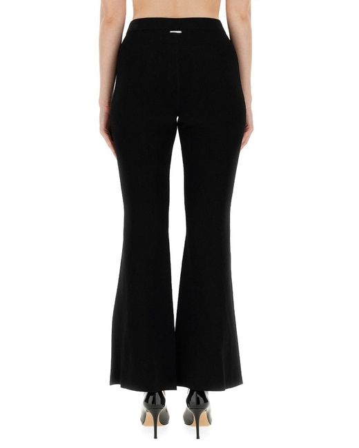 MICHAEL Michael Kors Black Ribbed-Knit Flared Trousers