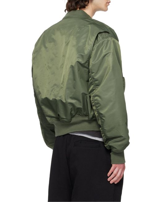 Entire studios Green Zip-Up Bomber Jacket for men