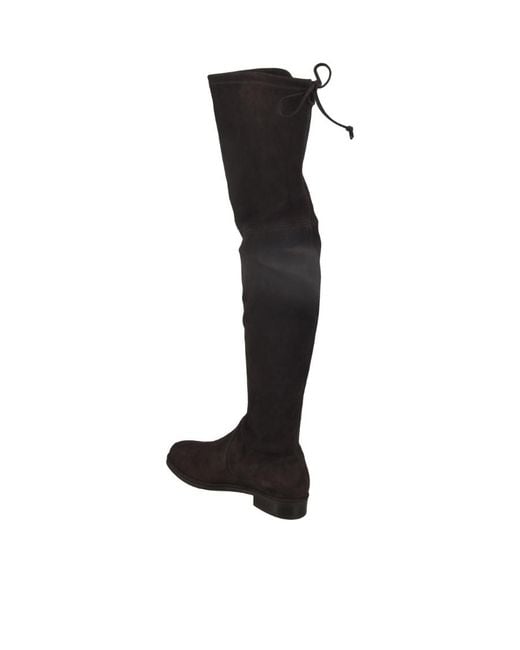 Stuart Weitzman Black Round-Headed Boots