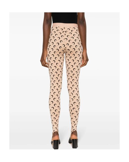 MARINE SERRE Natural Fuseaux Moon Recycled-Jersey Leggings