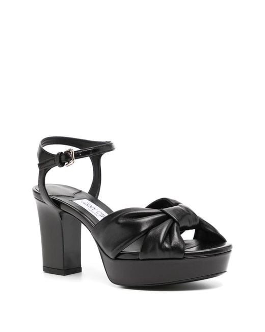 Jimmy Choo Black Heloise 80 Platform Sandals