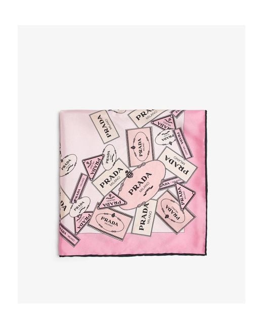 Prada Pink Pattern-Printed Twill Scarf