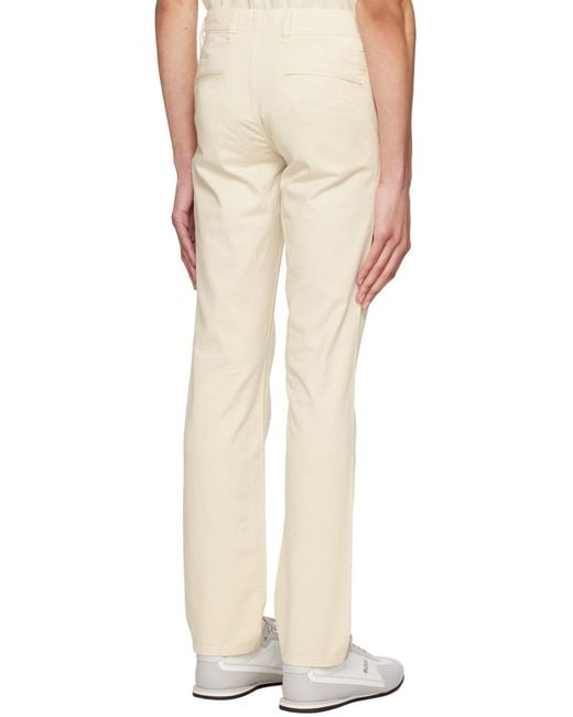 Boss White Slim-Fit Chino Trousers for men