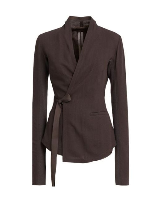 Rick Owens Brown Hollywood Wool Sable Jacket