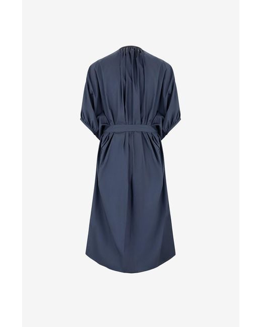 Brunello Cucinelli Blue Belted Dress