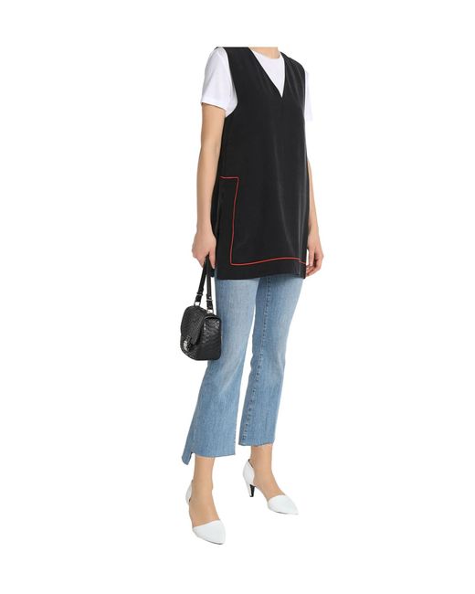 Ganni Black V-Neck Top