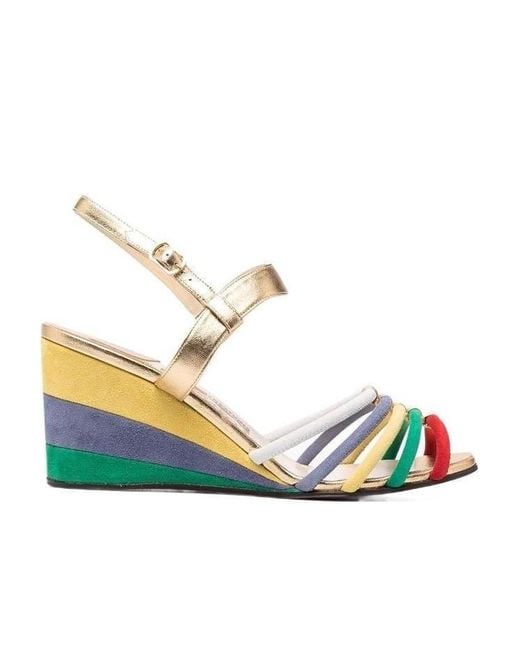 Ferragamo Blue Laila Colourblock Strap Sandals