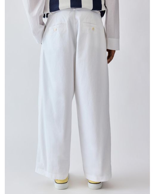 Jacquemus White Marin Wide-Leg Cropped Pants for men