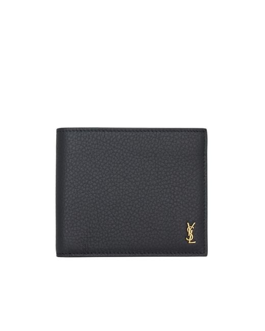 Saint Laurent Black Tiny Cassandre East/West Wallet for men
