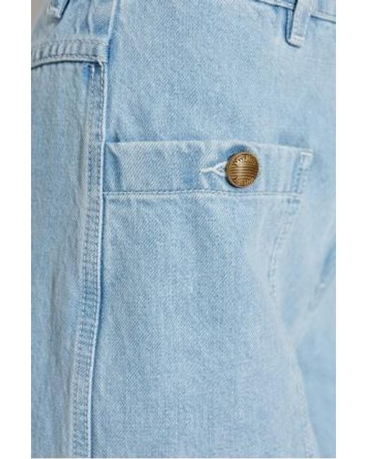 Max Mara Blue Wide-Fit Denim Jeans With Tab Detail