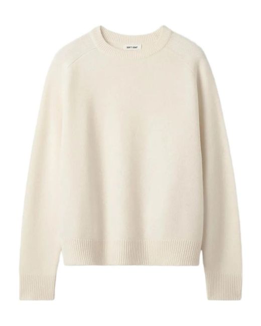 Soft Goat White Boyfriend Ribbed Sweater
