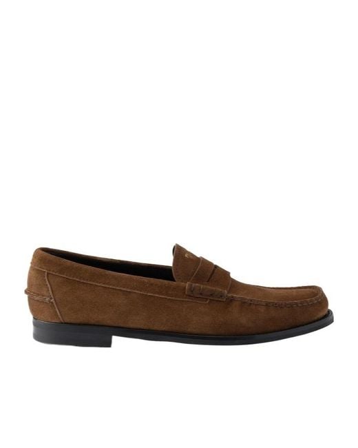 Prada Brown Formale Penny Loafers for men