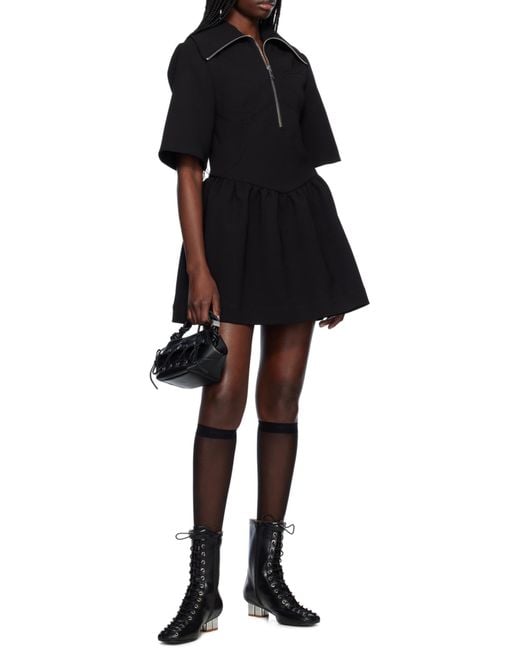 Ganni Black Lace-Up Ankle Boots