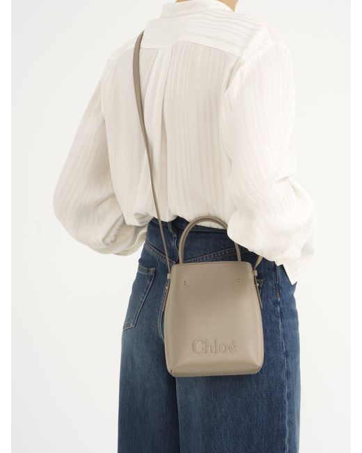 Chloé Natural Chloé Sense Micro Tote Bag