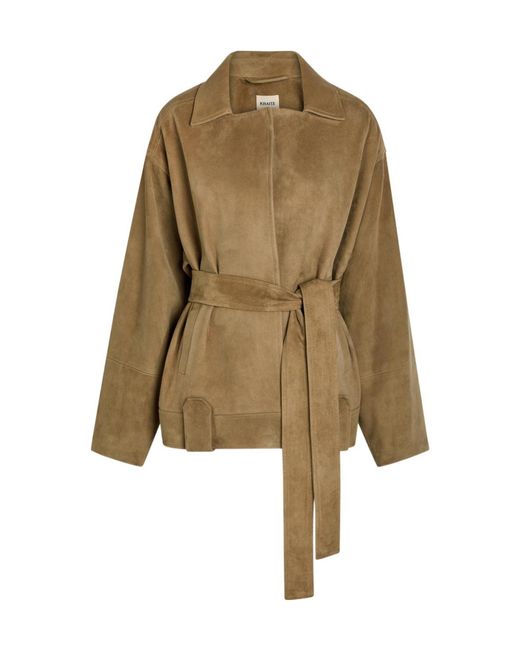 Khaite Natural Belted Suede Jacket