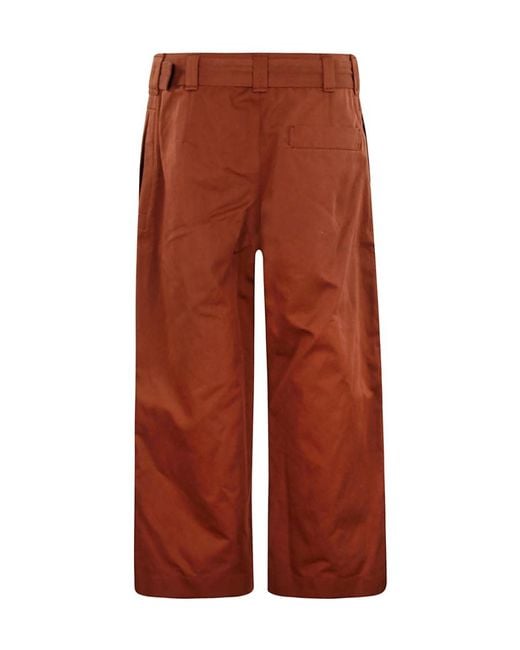 Lemaire Brown Cropped Belted Pants